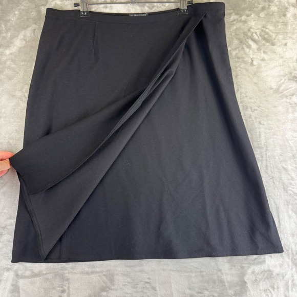 Eileen Fisher Black Midi Skirt Wrap‎ Style Women's PL 90s Career Casual (1365) - Picture 3 of 10